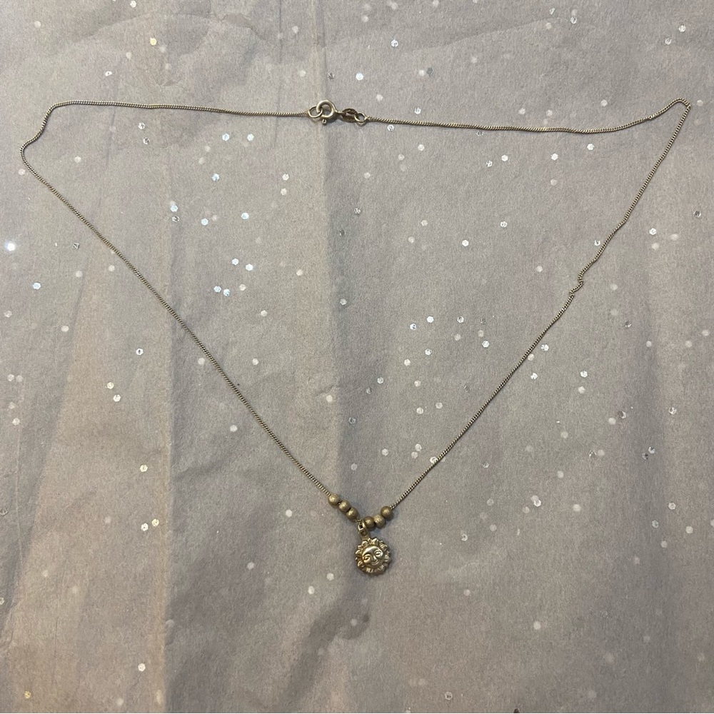 Mexican silver sun necklace